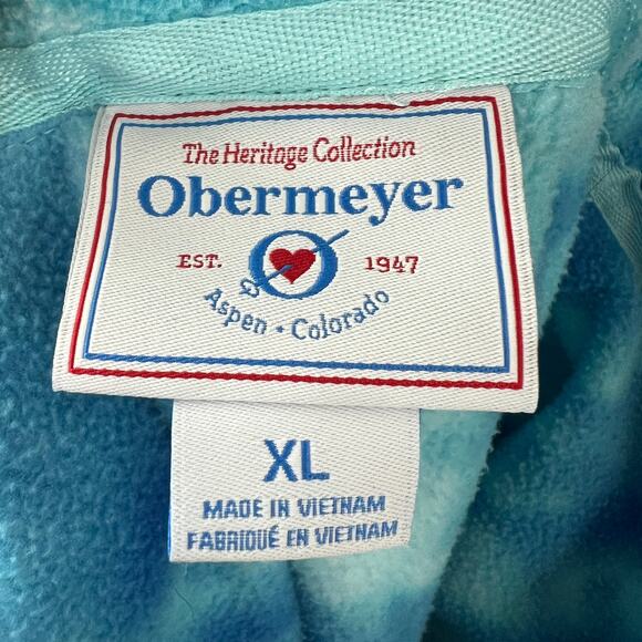 Obermeyer Blue Boulder Fleece Tie Dye Mock Neck Snap-Up Pullover Size X-Large XL - Picture 5 of 8